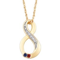 Couple's Infinity Birthstone Diamond Necklace