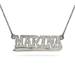Silver Custom Name Plate Necklace