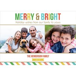 Merry and Bright Family Photo Holiday Cards