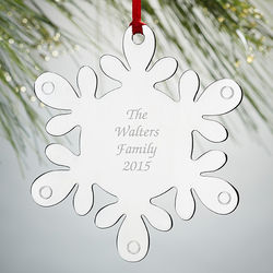 Silver Snowflake Personalized Ornament