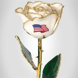 American Flag Rose with 24-Karat Gold Trim