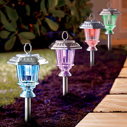 4 Color-Changing Solar Path Lights