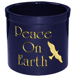 Peace On Earth Pottery Crock