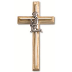 Boy's Beveled Wood First Communion Wall Cross