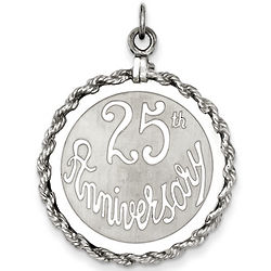 Sterling Silver 25th Anniversary Disc Charm