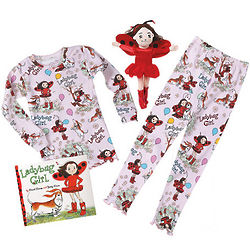 Ladybug Girl's Pajamas, Book and Plush Toy Gift Set