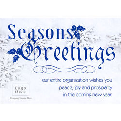Snowflake Seasons Greeting Corporate Holiday Cards