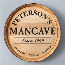Mancave Personalized Barrel Sign