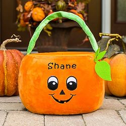 Pumpkin Trick or Treat Basket with Personalized Embroidery