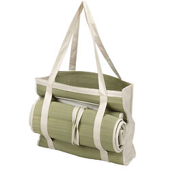Eco Friendly Straw Tote Bag with Roll Up Picnic Mat