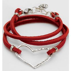 Red Leather Heart Bracelet