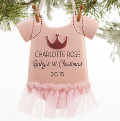 Personalized Baby Girl Bodysuit Christmas Ornament