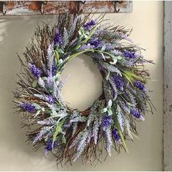 Faux Lavender Heather Spiral Vine Wreath