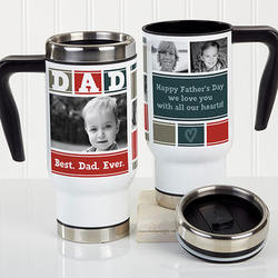 Dad's Personalized Photo Collage Commuter Travel Mug