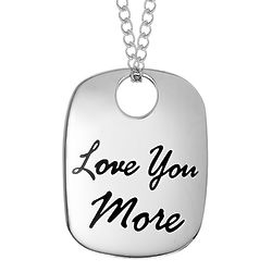 Love You More Engravable Tag Pendant