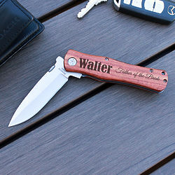 Father of the Bride's Personalized Wooden Pocket Knife
