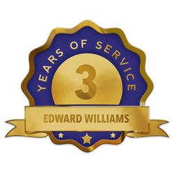 Personalized Years of Service Blue Lapel Pin Award