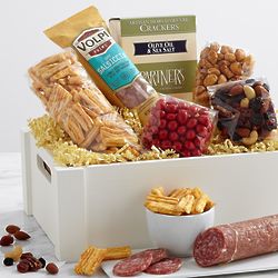 Savory Snacking Crate with Thank You Ribbon