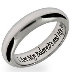 I Am My Beloved's Stainless Steel Poesy Ring