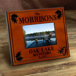 Personalized White Oak Cabin Photo Frame
