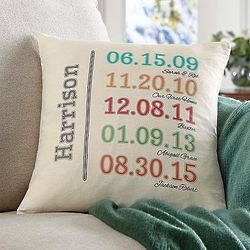 Personalized Fun Family History Pillow