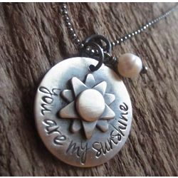 Rustic Silver You Are My Sunshine Necklace