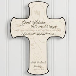 Personalized God Bless This Marriage Wall Cross