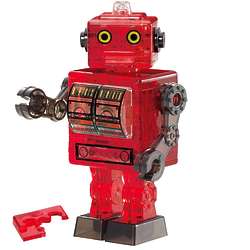 3D Red Crystal Puzzle Tin Robot
