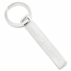Personalized Coordinates Stainless Steel Tag Keychain