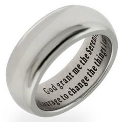 Stainless Steel Serenity Prayer Ring