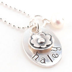 Flower Girl Personalized Hand Stamped Necklace