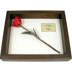 11" Antique Copper Rose in Shadow Box
