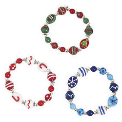 Holiday Glass Beaded Bracelets
