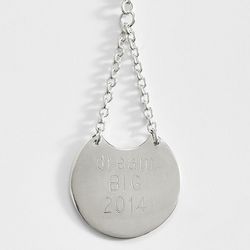 Graduate's Personalized Message Silver Charm Necklace