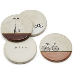 Bicycle Themed Concrete Coasters
