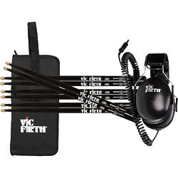 Vic Firth Headphones, Black Sticks and Stick Bag Gift Pack