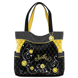 Get Happy Quilted Fabric Women's Tote Bag