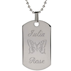 Personalized Nature Dog Tag Necklace