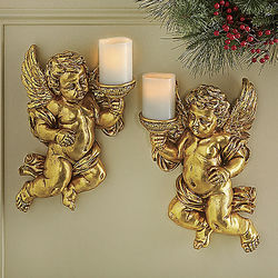 Golden Cherub Candleholders