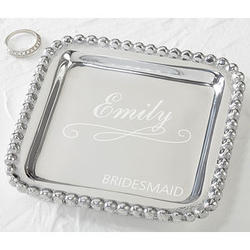 Personalized Mariposa String of Pearls Bridesmaid Jewelry Tray