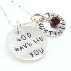 Mother's Personalized God Gave Me You Necklace