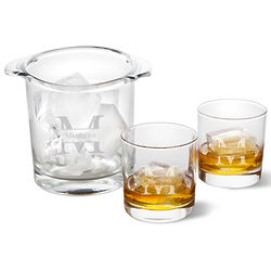 Personalized Ice Bucket and Lowball Glasses