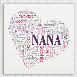Personalized Word-Art Heart Canvas Print