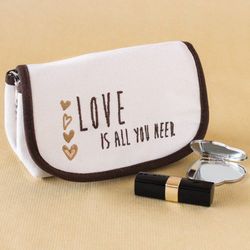 Love Is All You Need Canvas Cosmetic Bag