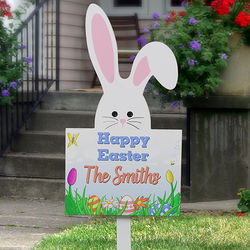 Personalized Easter Bunny Outdoor Wood Stake