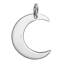 Crescent Moon Silver Charm