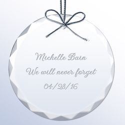 Personalized 3" Round Crystal Ornament
