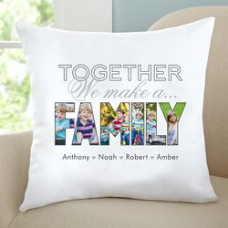 Custom Photo Together We Make a Family Throw Pillow