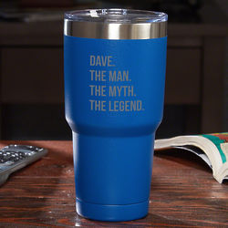 The Man The Myth The Legend Personalized Blue Travel Mug