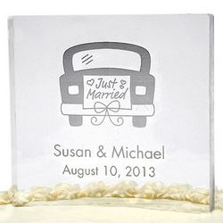 Personalized Acrylic Square Wedding Cake Topper